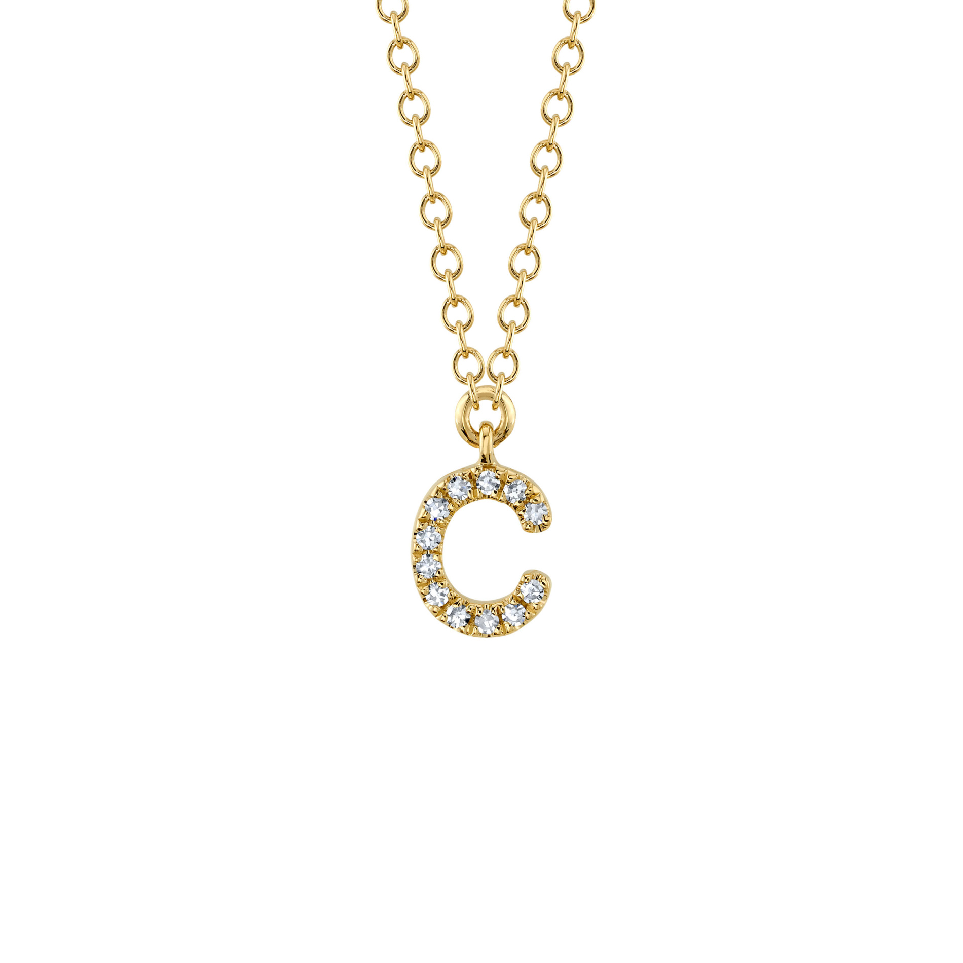 Letter c necklace white on sale gold